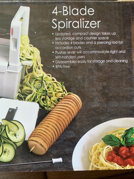 World Cuisine Other - 4-Blade Spiralizer Kitchen Tool - White Compact Design